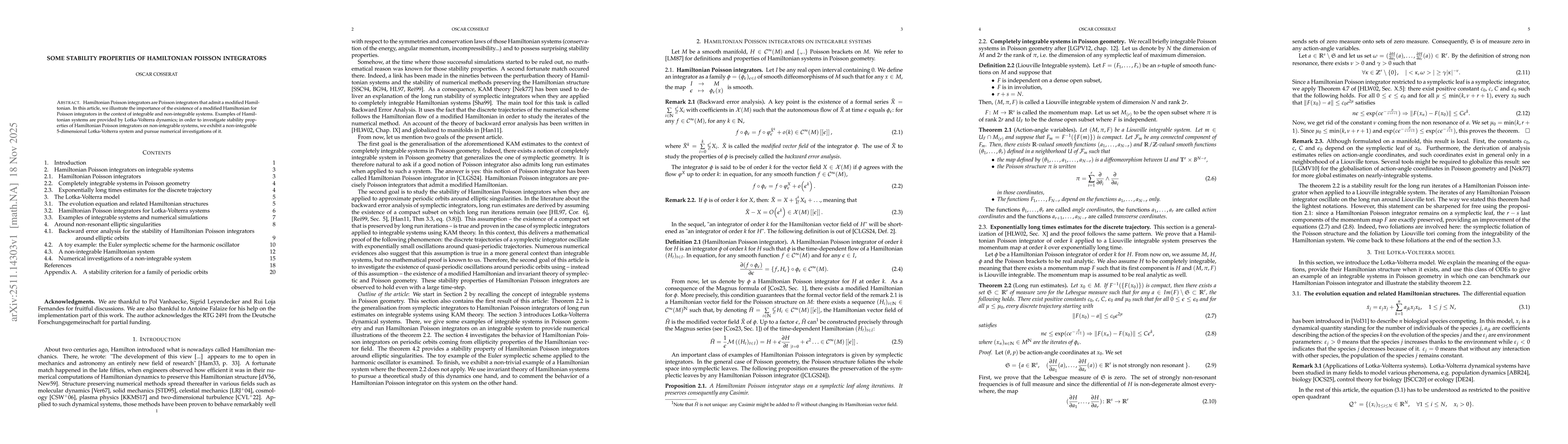 Thumbnail for Some stability properties of Hamiltonian Poisson integrators