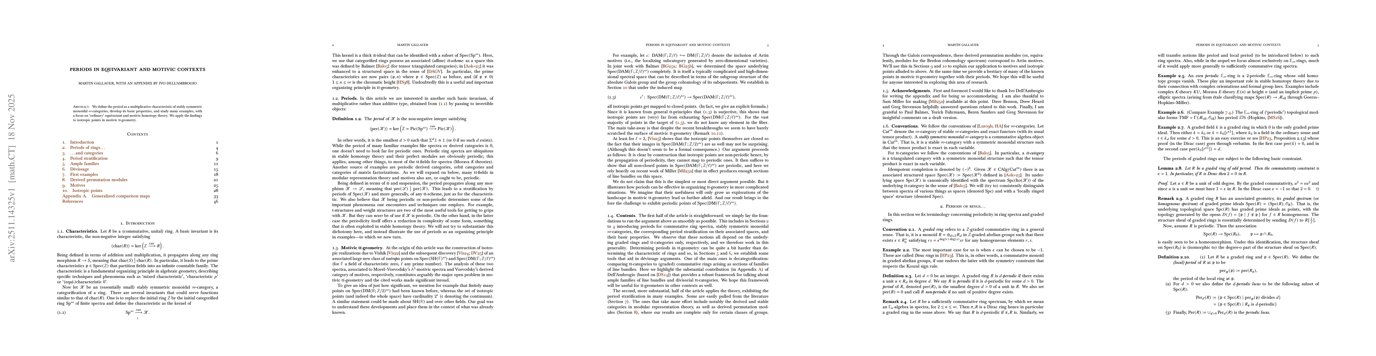 Thumbnail for Periods in equivariant and motivic contexts