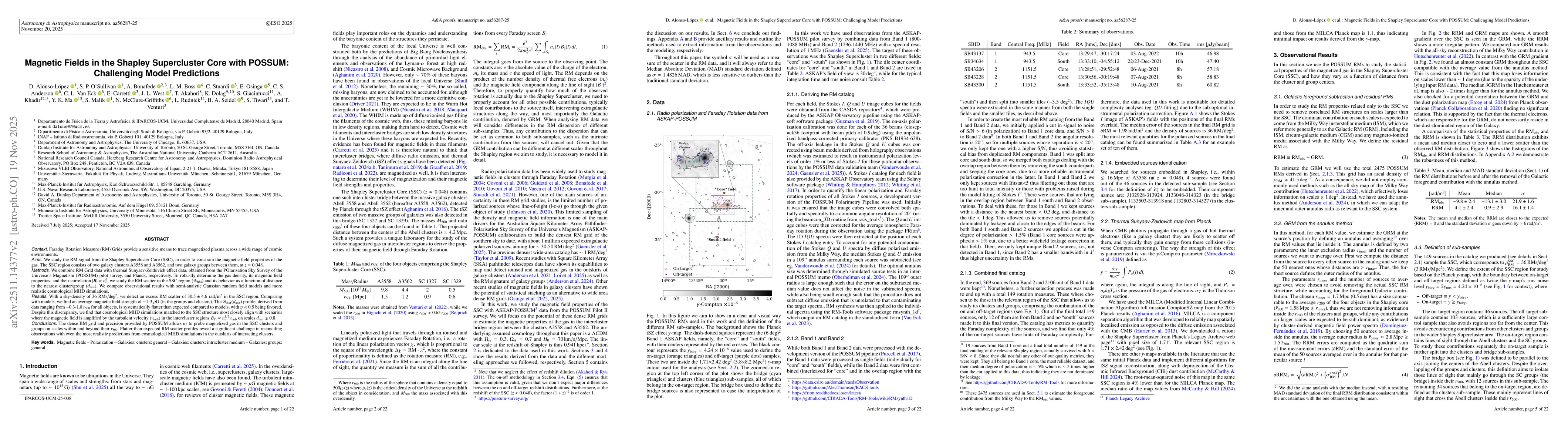 Thumbnail for Magnetic Fields in the Shapley Supercluster Core with POSSUM: Challenging Model Predictions