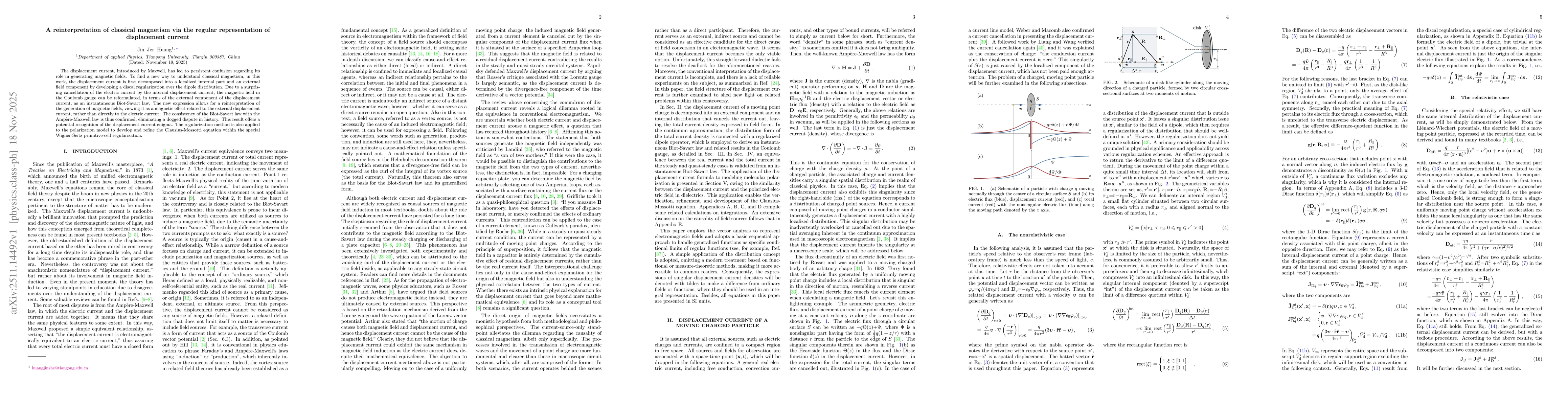 Thumbnail for A reinterpretation of classical magnetism via the regular representation of displacement current