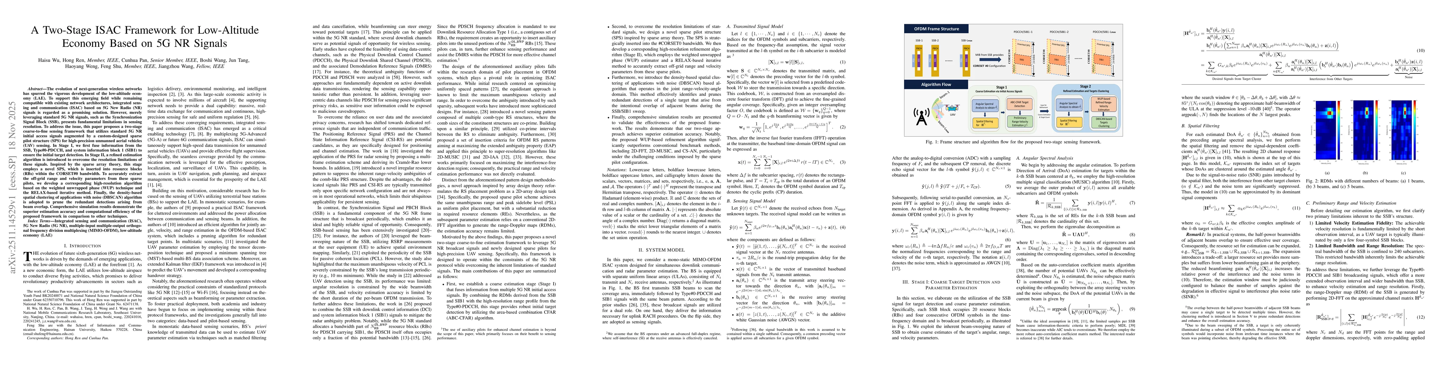 Thumbnail for A Two-Stage ISAC Framework for Low-Altitude Economy Based on 5G NR Signals