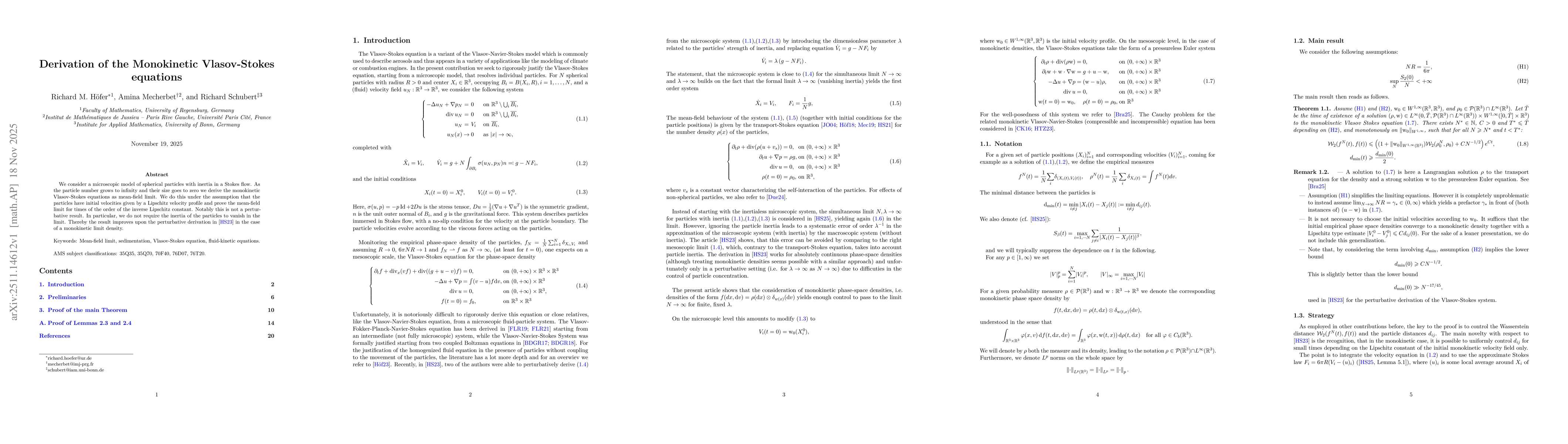 Thumbnail for Derivation of the Monokinetic Vlasov-Stokes equations