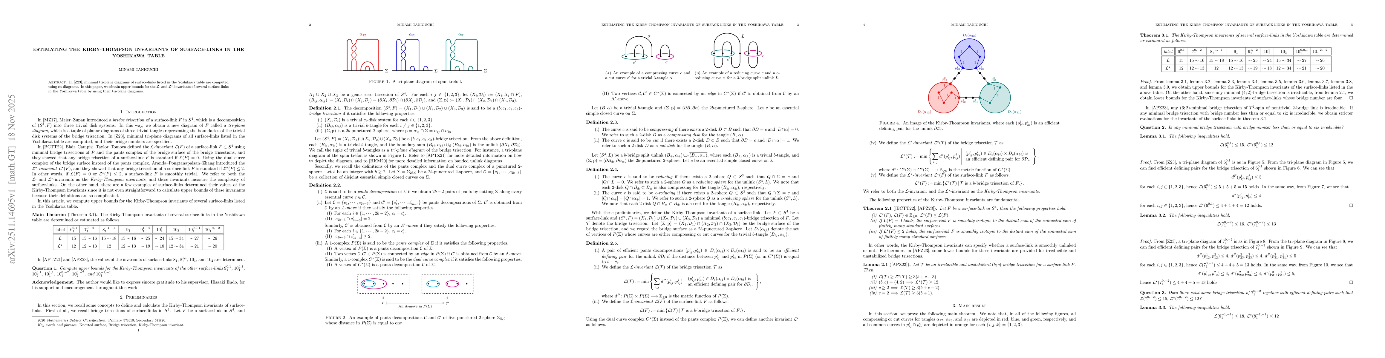 Thumbnail for Estimating the Kirby--Thompson Invariants of Surface-Links in the Yoshikawa Table