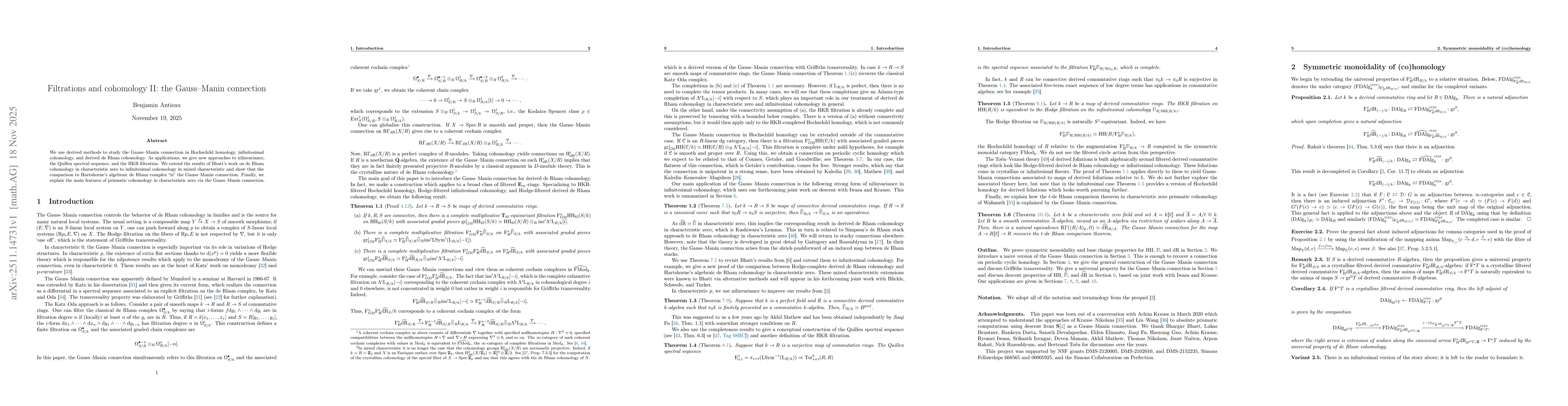 Thumbnail for Filtrations and cohomology II: the Gauss-Manin connection