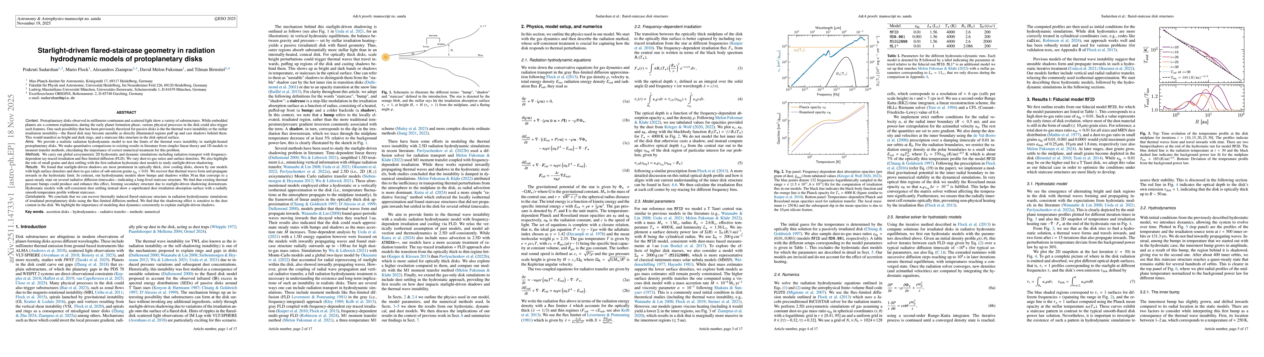 Thumbnail for Starlight-driven flared-staircase geometry in radiation hydrodynamic models of protoplanetary disks