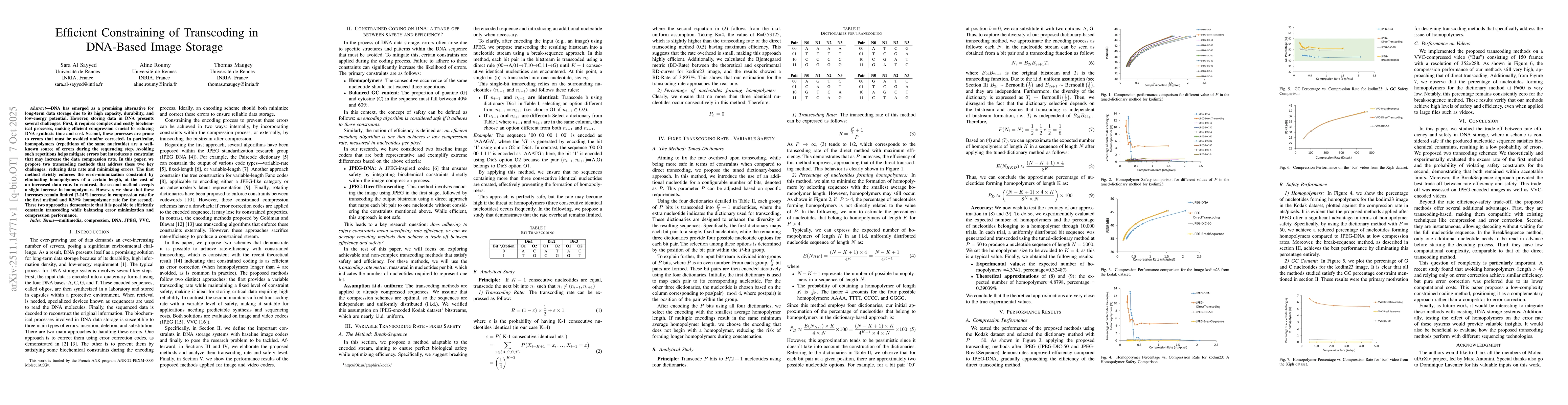Thumbnail for Efficient Constraining of Transcoding in DNA-Based Image Storage