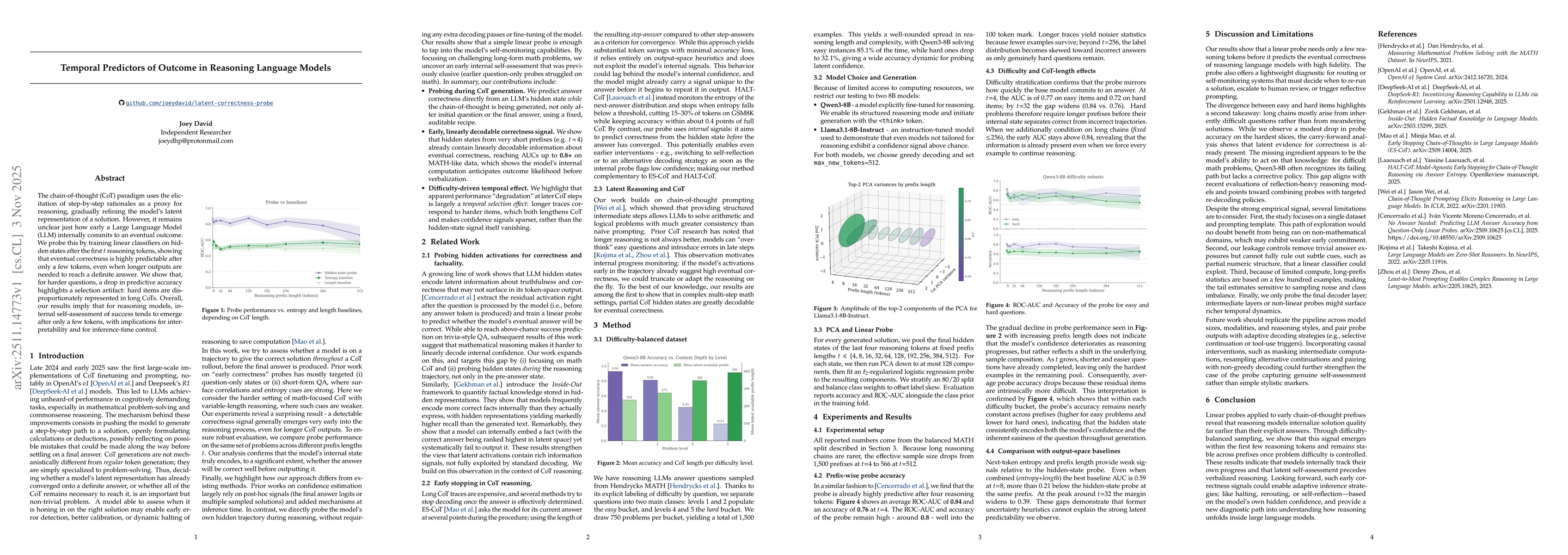 Thumbnail for Temporal Predictors of Outcome in Reasoning Language Models