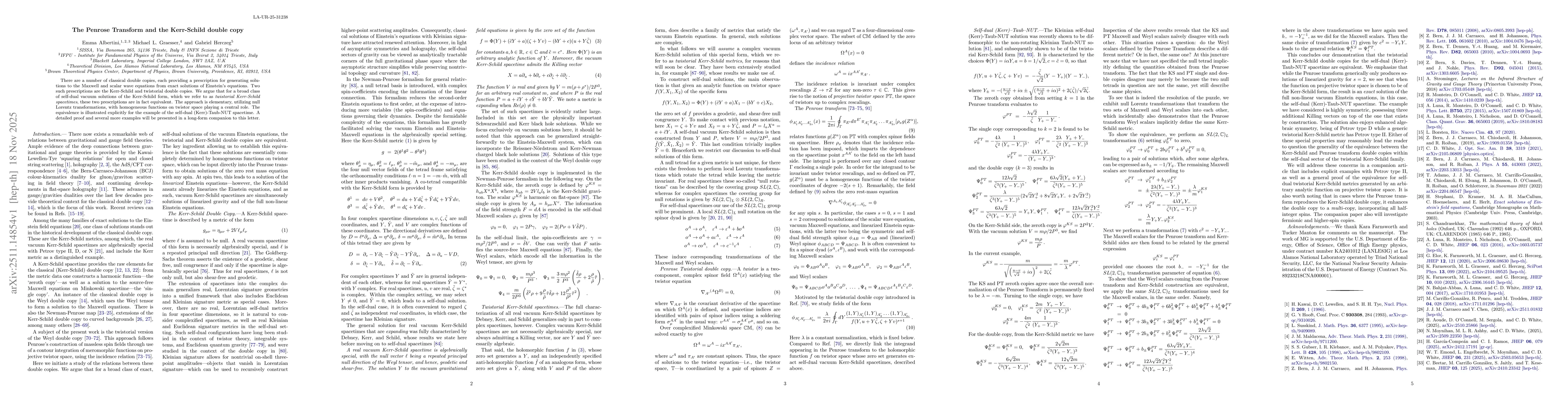Thumbnail for The Penrose Transform and the Kerr-Schild double copy