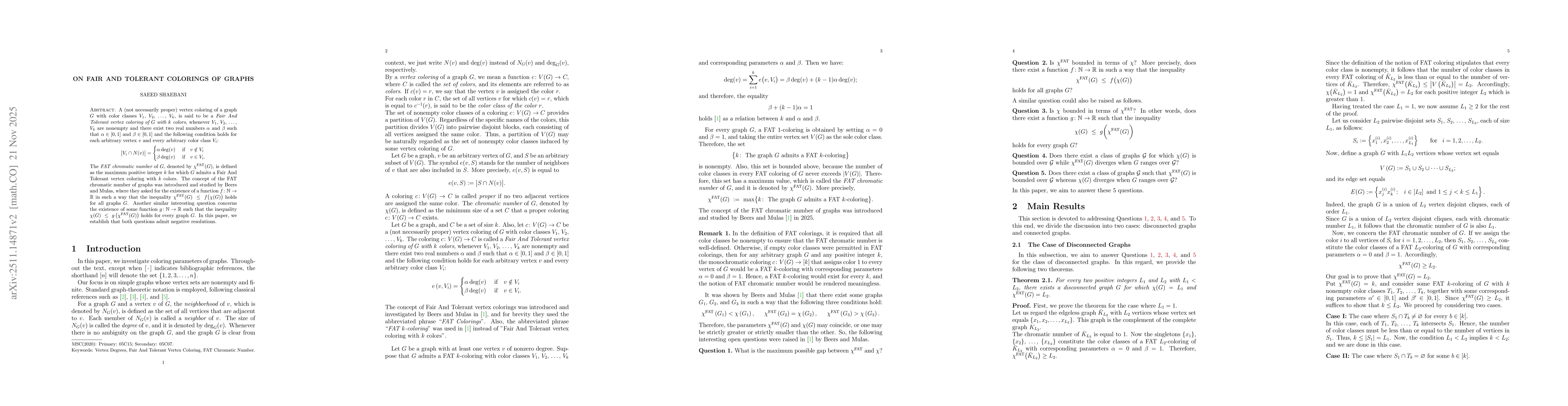 Thumbnail for On Fair and Tolerant Colorings of Graphs
