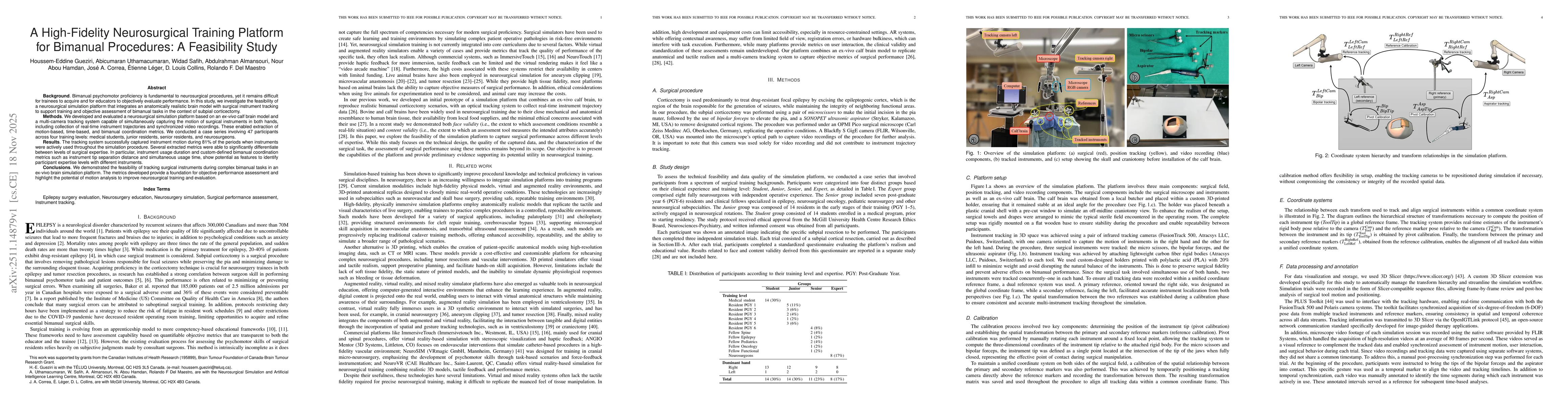 Thumbnail for A High-Fidelity Neurosurgical Training Platform for Bimanual Procedures: A Feasibility Study