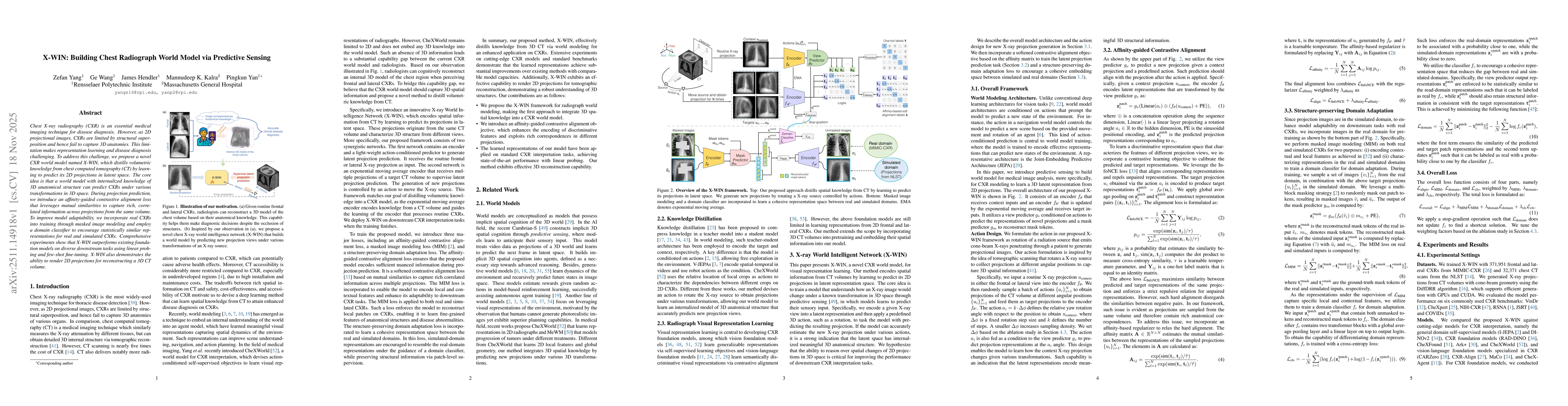 Thumbnail for X-WIN: Building Chest Radiograph World Model via Predictive Sensing