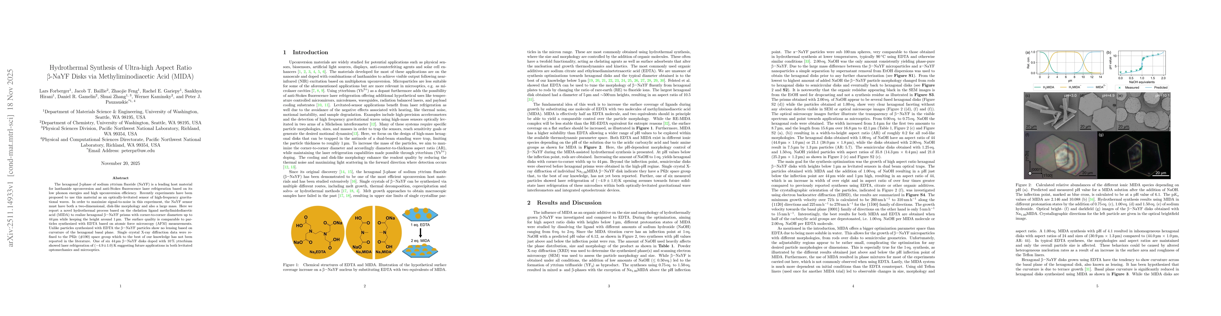 Thumbnail for Hydrothermal Synthesis of Ultra-high Aspect Ratio $β$-NaYF Disks via Methyliminodiacetic Acid (MIDA)