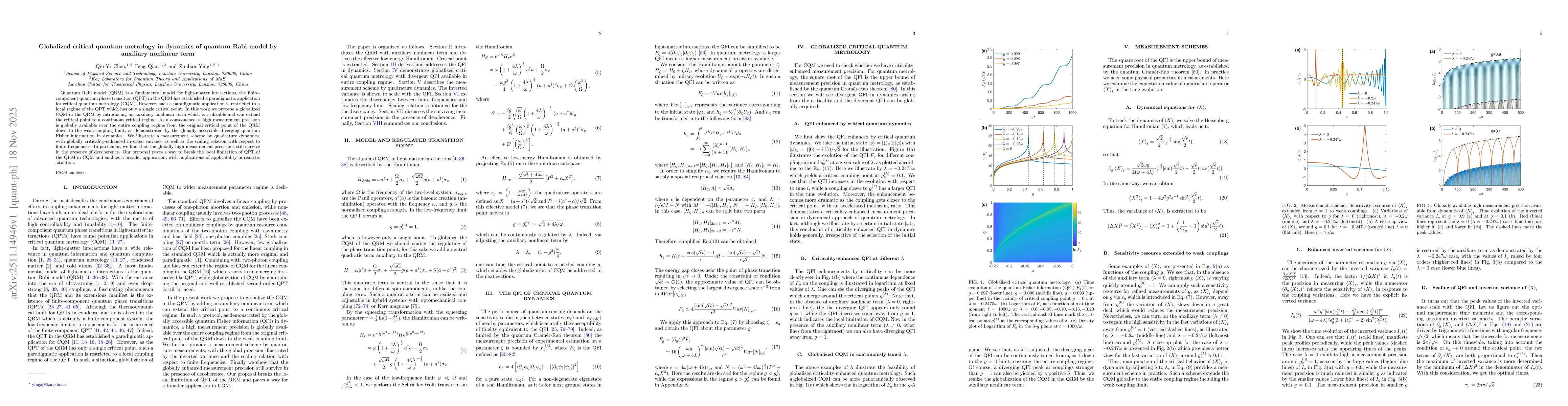 Thumbnail for Globalized critical quantum metrology in dynamics of quantum Rabi model by auxiliary nonlinear term