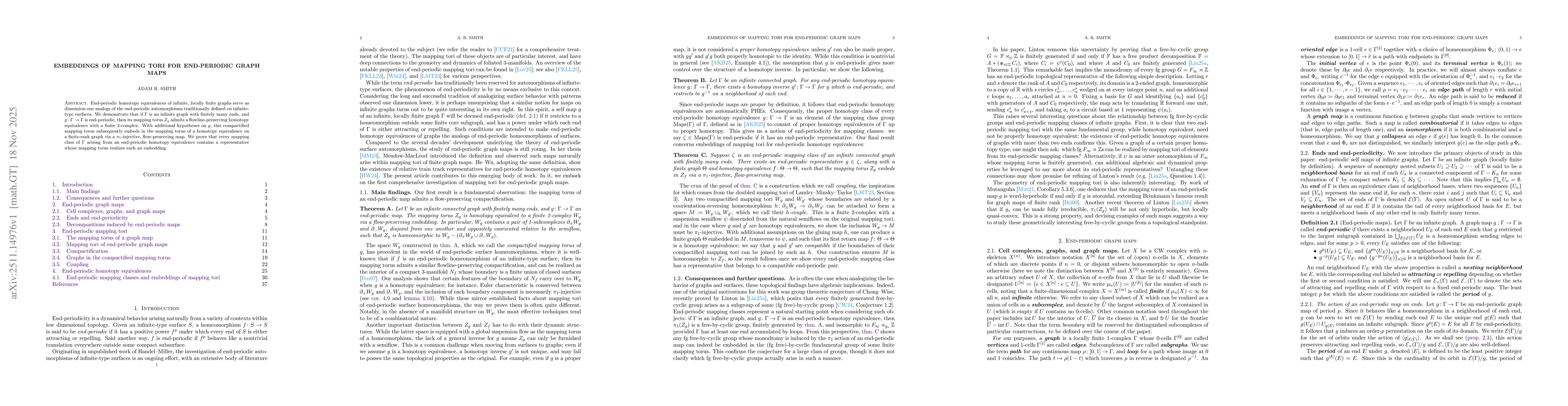 Thumbnail for Embeddings of mapping tori for end-periodic graph maps