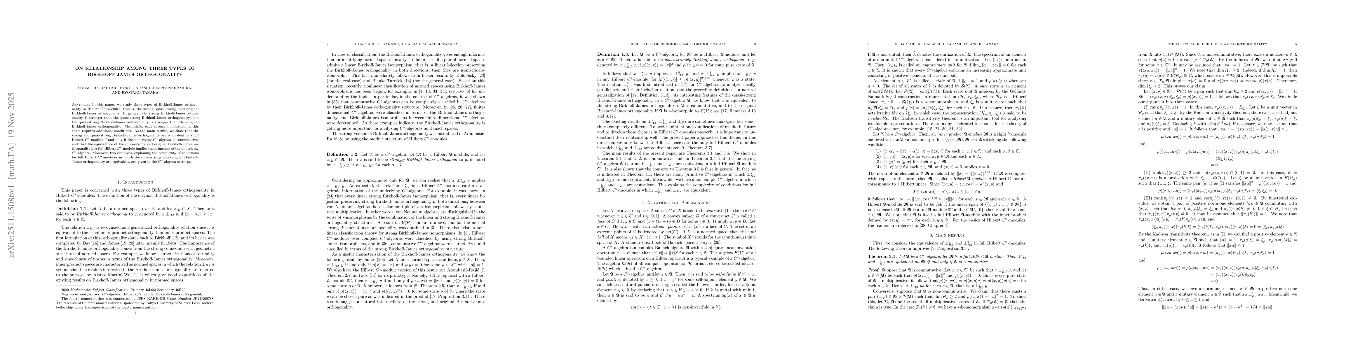 Thumbnail for On relationship among three types of Birkhoff-James orthogonality