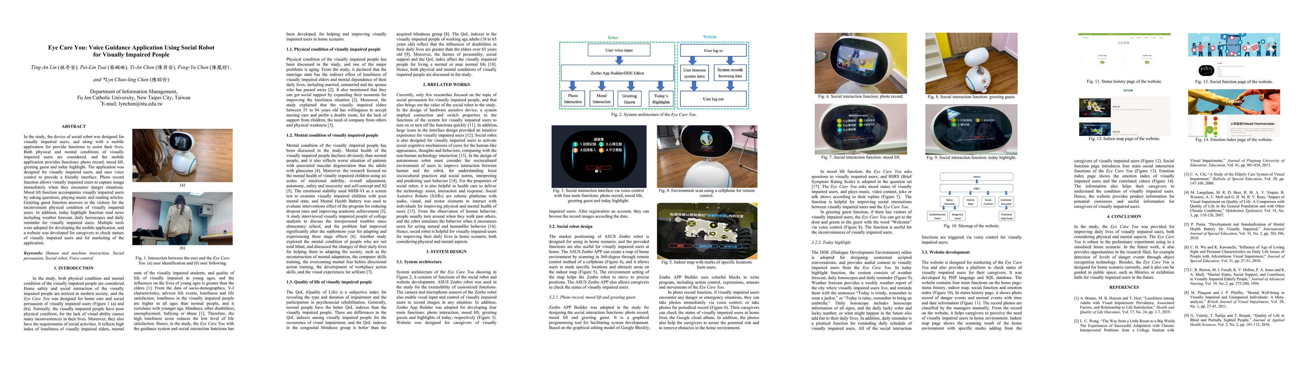 Thumbnail for Eye Care You: Voice Guidance Application Using Social Robot for Visually Impaired People