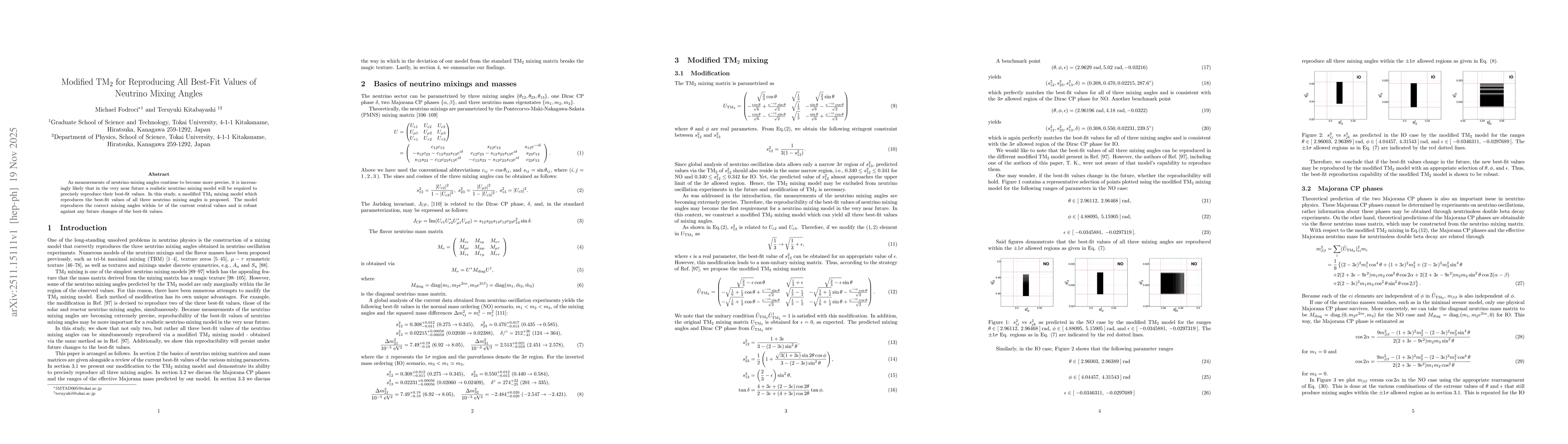Thumbnail for Modified TM2 for Reproducing All Best-Fit Values of Neutrino Mixing Angles