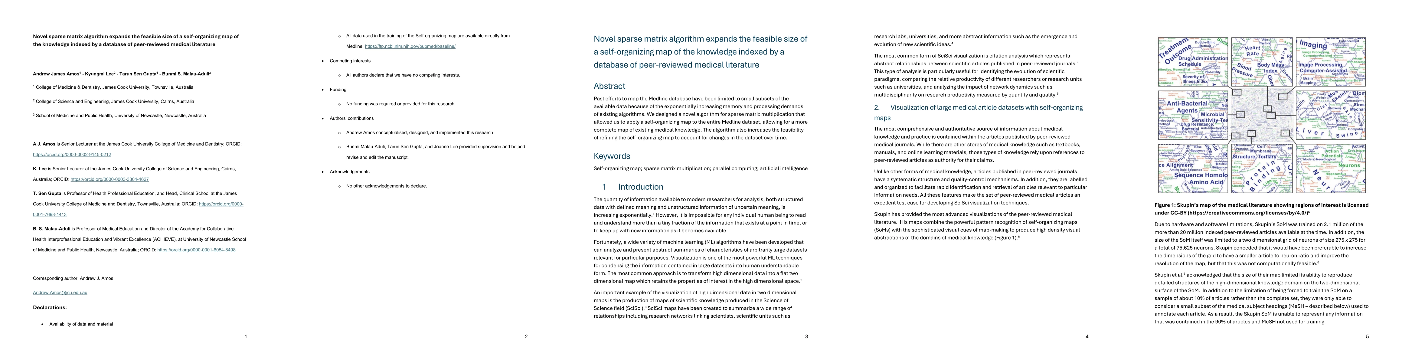Thumbnail for Novel sparse matrix algorithm expands the feasible size of a self-organizing map of the knowledge indexed by a database of peer-reviewed medical literature