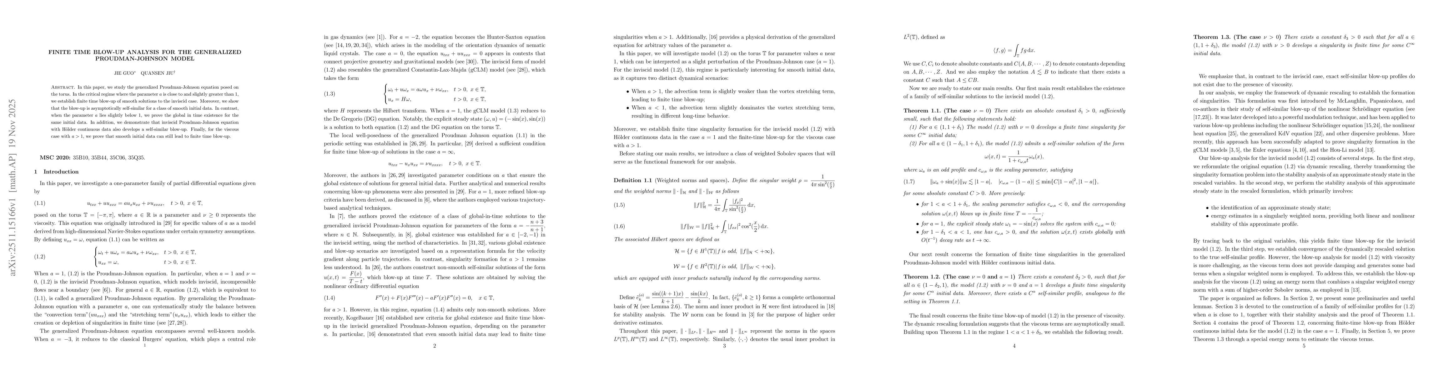 Thumbnail for Finite time blow-up analysis for the generalized Proudman-Johnson model