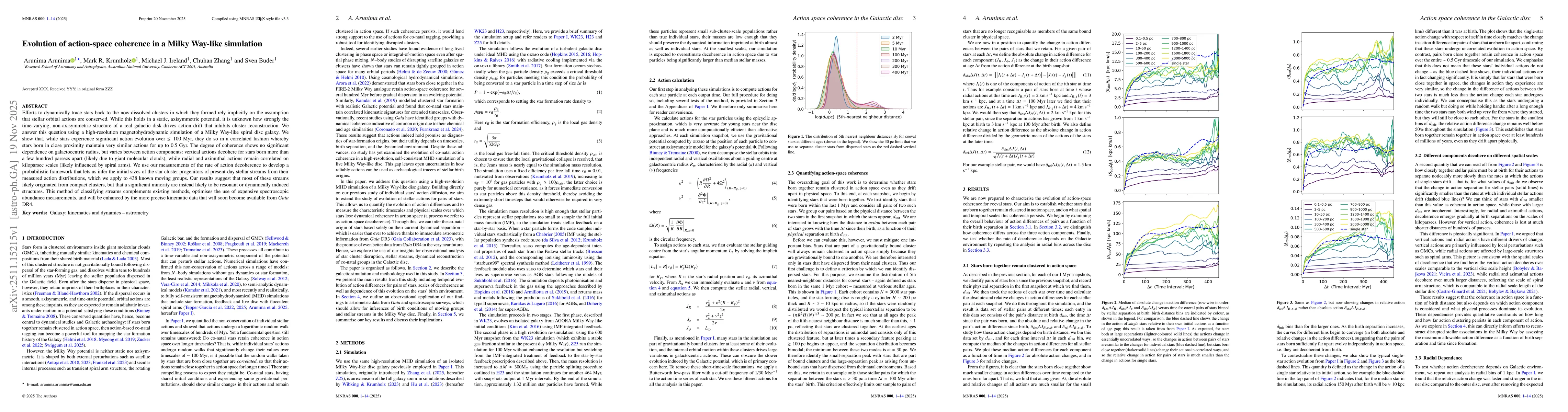 Thumbnail for Evolution of action-space coherence in a Milky Way-like simulation
