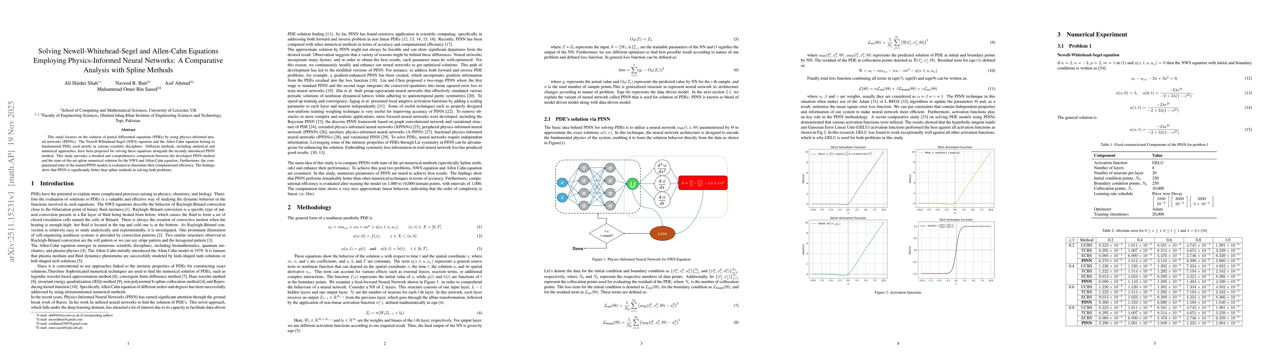 Thumbnail for Solving Newell-Whitehead-Segel and Allen-Cahn Equations Employing Physics-Informed Neural Networks: A Comparative Analysis with Spline Methods