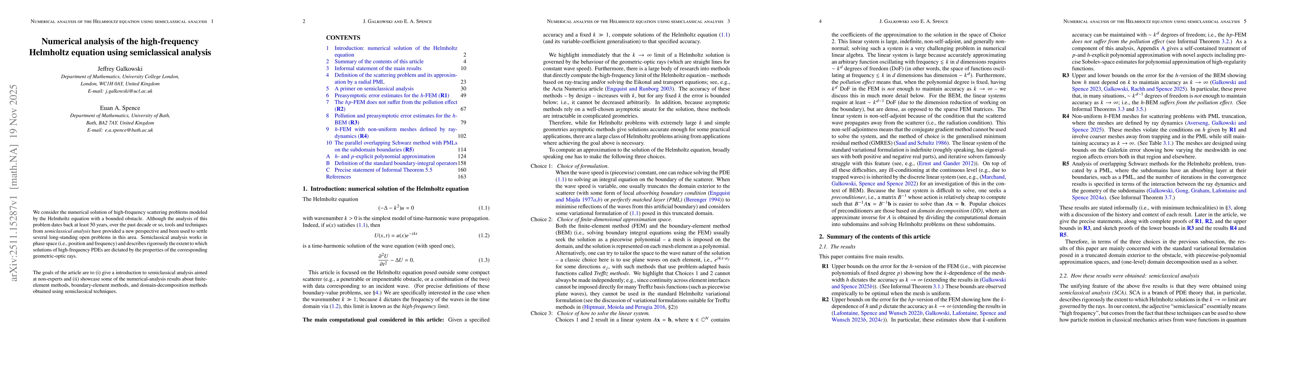 Thumbnail for Numerical analysis of the high-frequency Helmholtz equation using semiclassical analysis