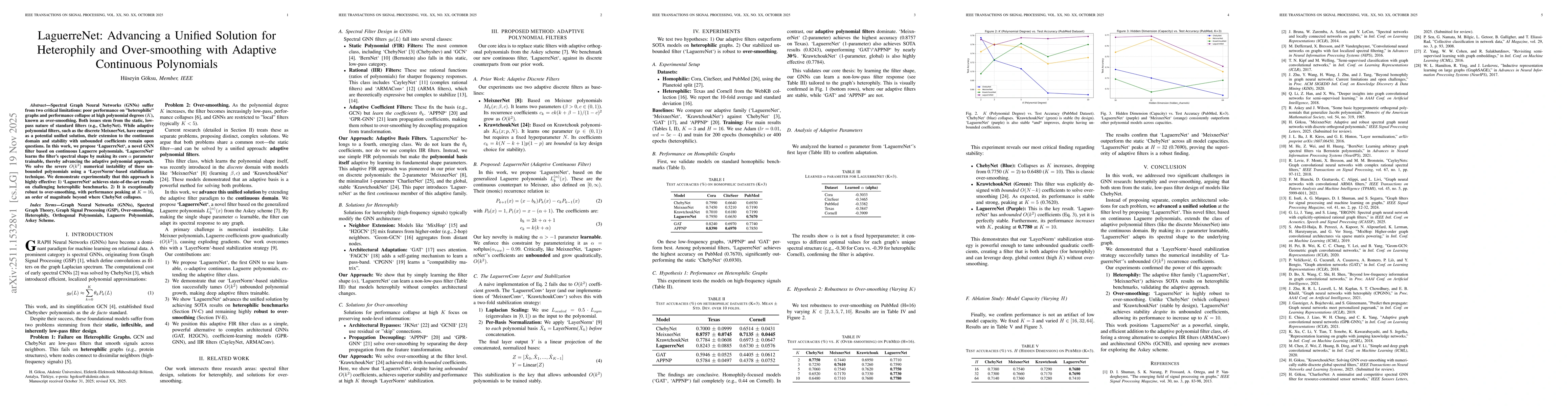 Thumbnail for LaguerreNet: Advancing a Unified Solution for Heterophily and Over-smoothing with Adaptive Continuous Polynomials