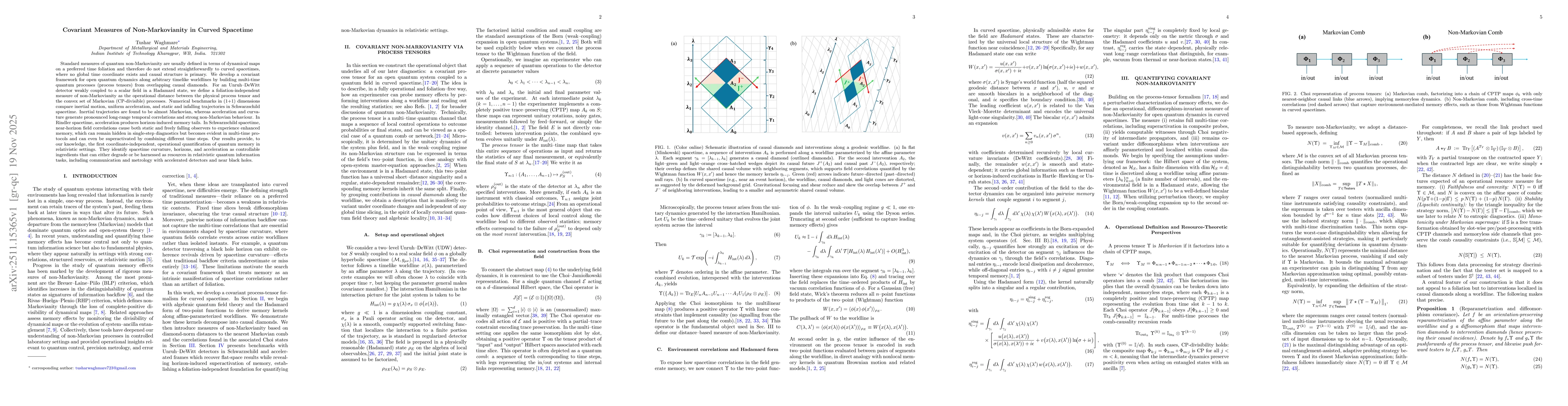 Thumbnail for Covariant Measures of Non-Markovianity in Curved Spacetime