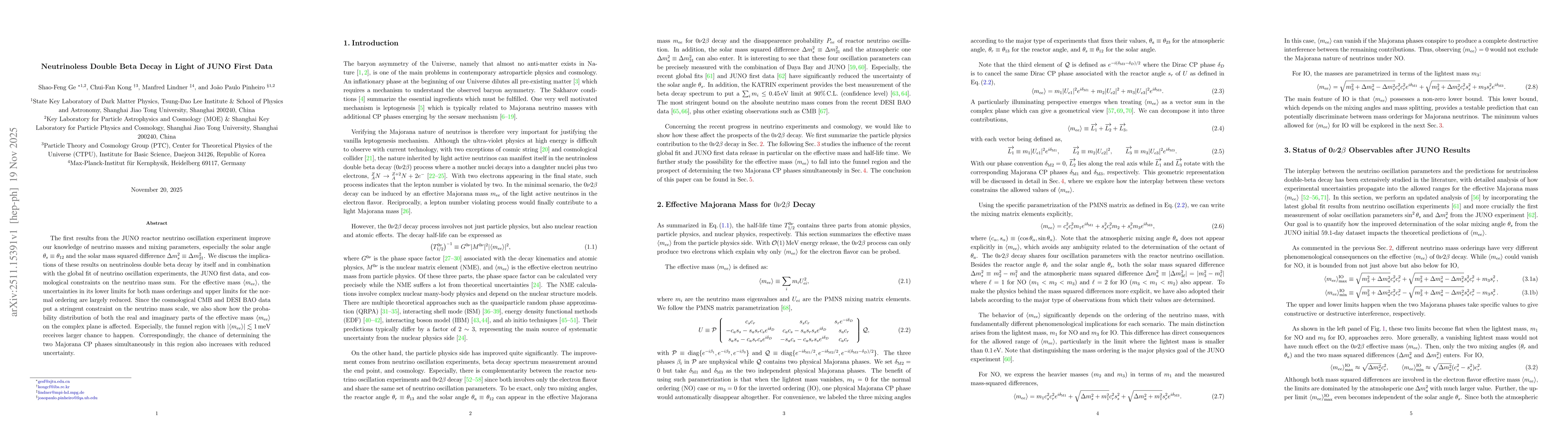 Thumbnail for Neutrinoless Double Beta Decay in Light of JUNO First Data