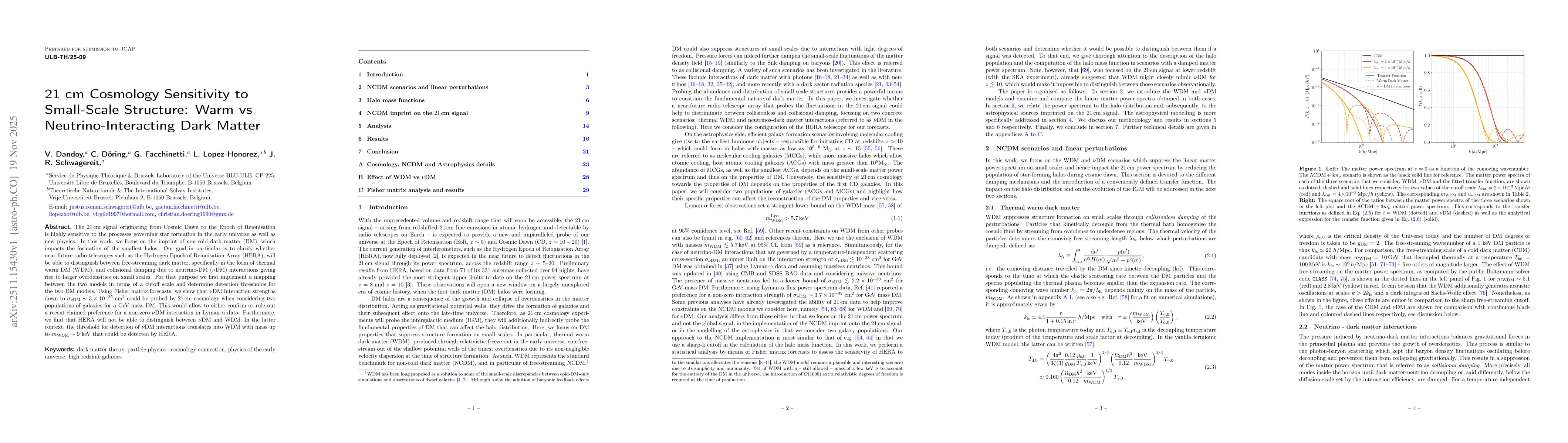 Thumbnail for 21 cm Cosmology Sensitivity to Small-Scale Structure: Warm vs Neutrino-Interacting Dark Matter