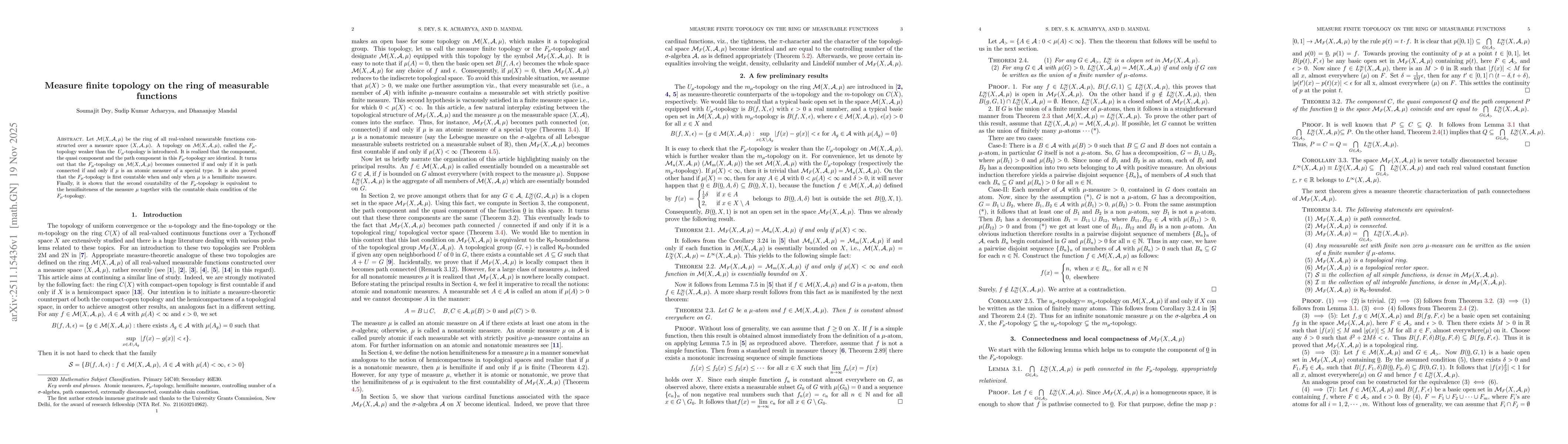 Thumbnail for Measure finite topology on the ring of measurable functions