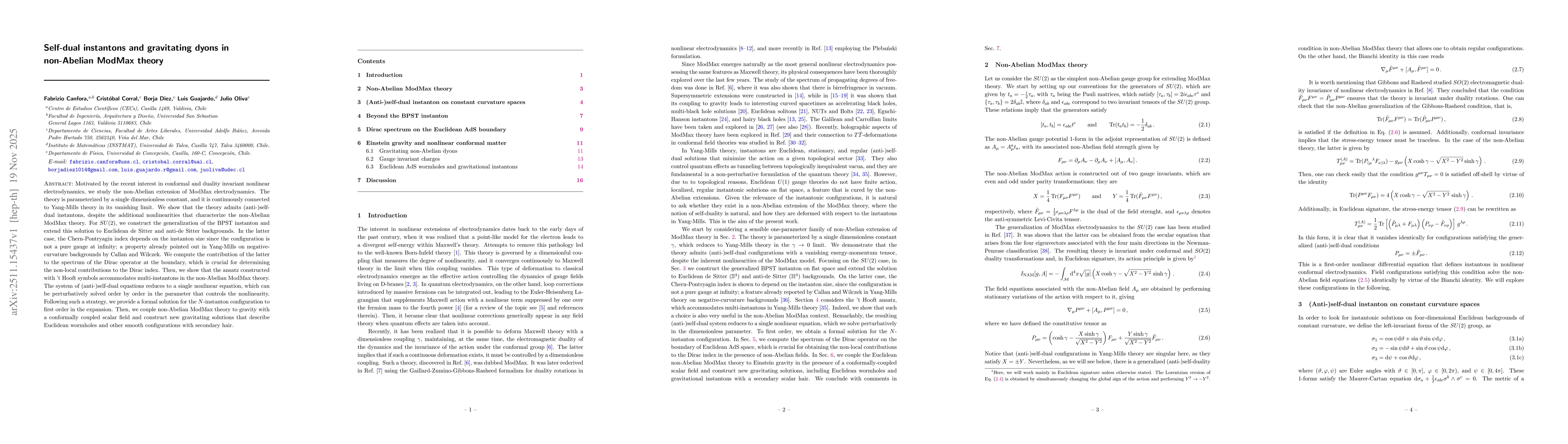 Thumbnail for Self-dual instantons and gravitating dyons in non-Abelian ModMax theory