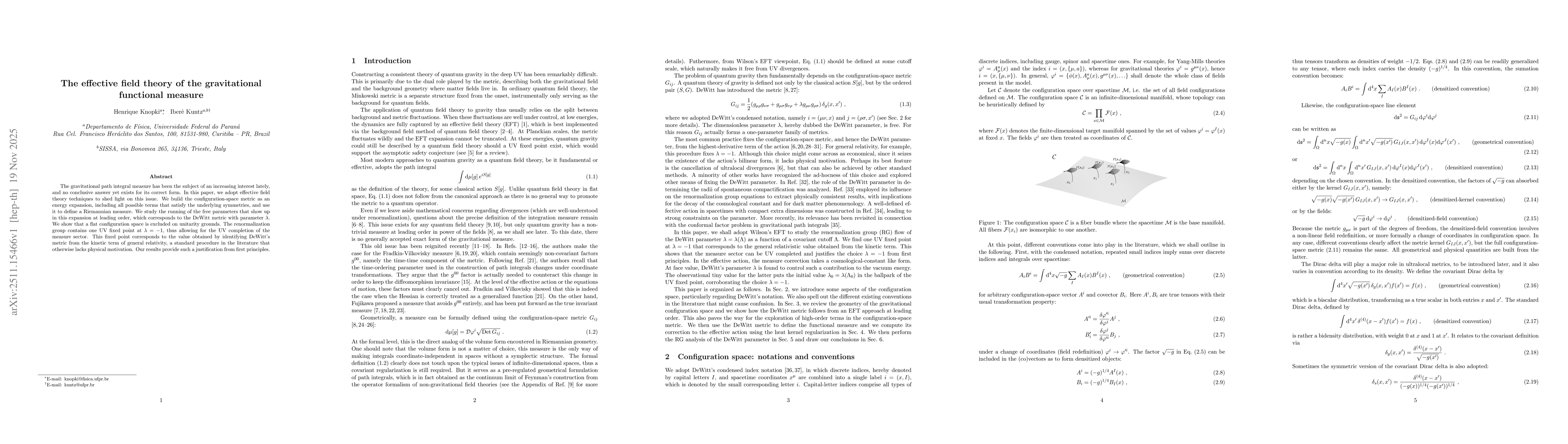 Thumbnail for The effective field theory of the gravitational functional measure