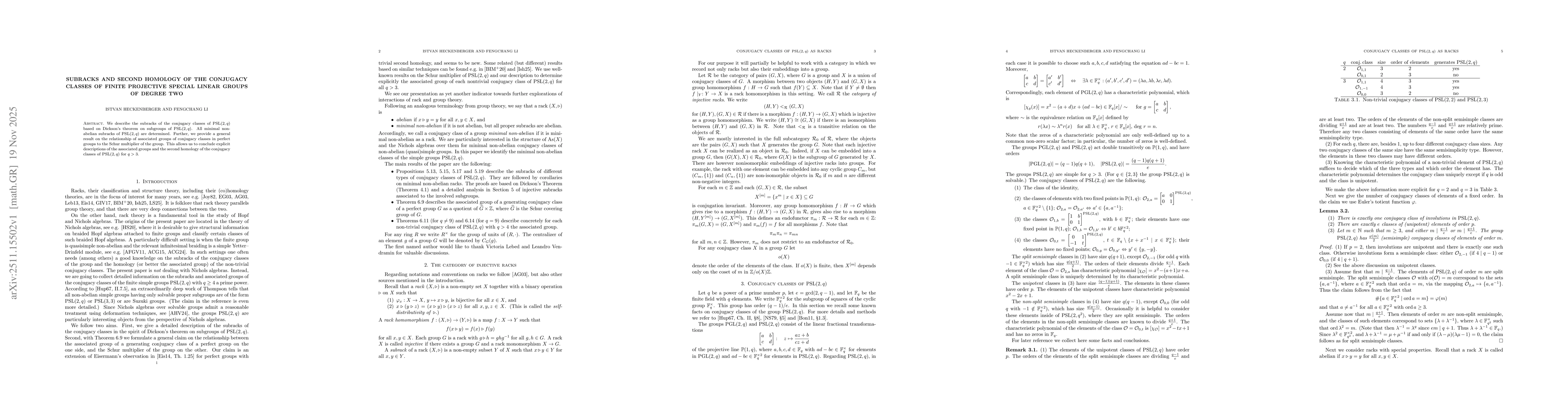 Thumbnail for Subracks and second homology of the conjugacy classes of finite projective special linear groups of degree two
