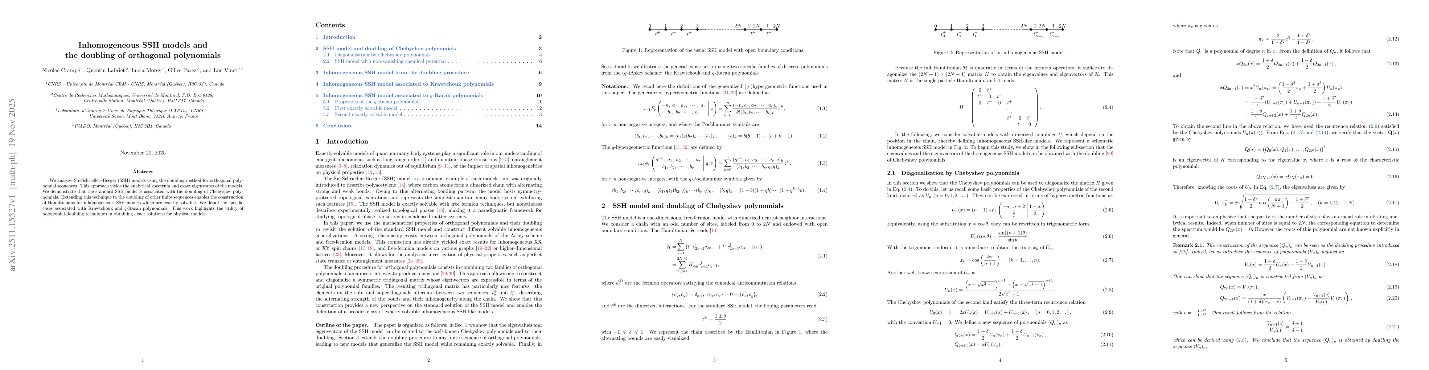 Thumbnail for Inhomogeneous SSH models and the doubling of orthogonal polynomials