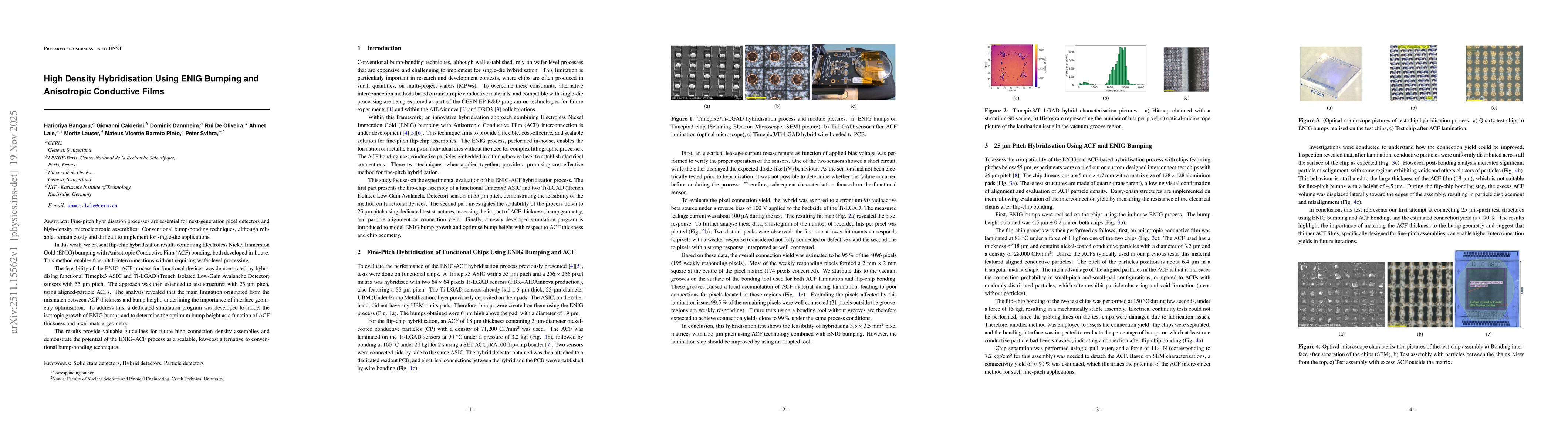 Thumbnail for High Density Hybridisation Using ENIG Bumping and Anisotropic Conductive Films