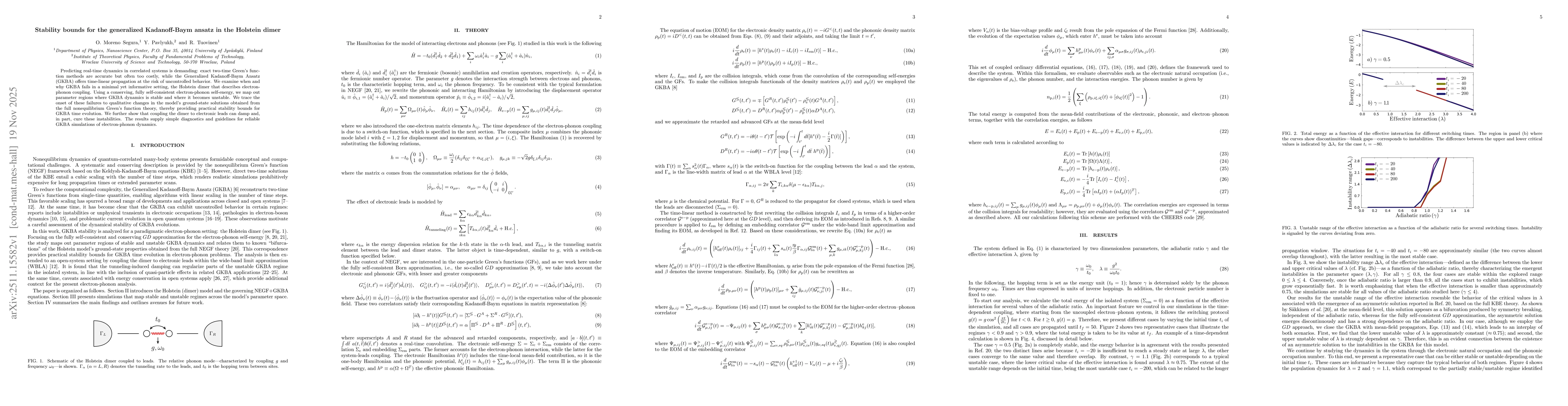 Thumbnail for Stability bounds for the generalized Kadanoff-Baym ansatz in the Holstein dimer