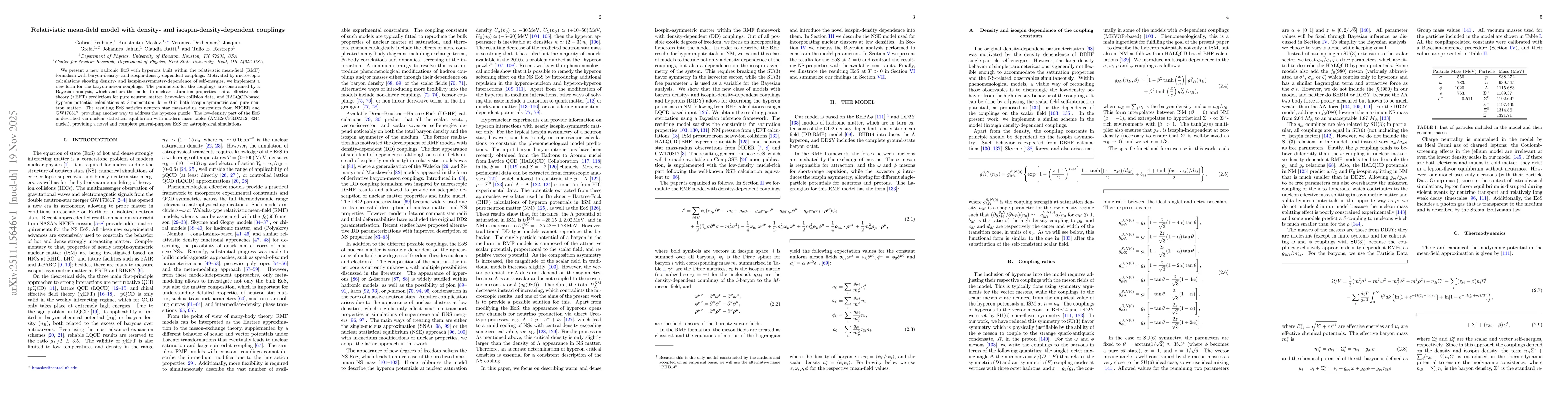 Thumbnail for Relativistic mean-field model with density- and isospin-density-dependent couplings