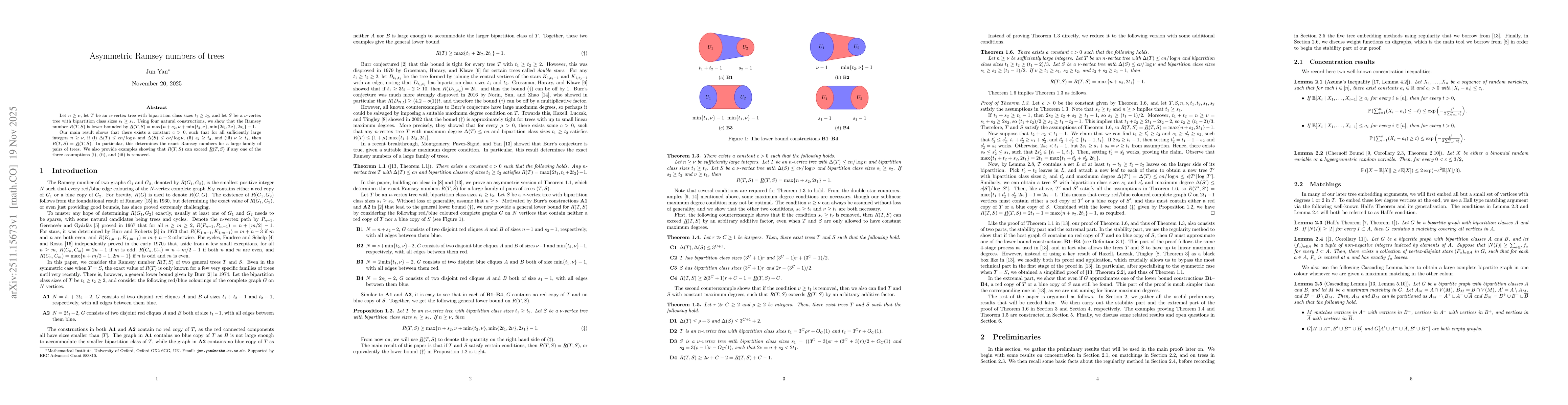 Thumbnail for Asymmetric Ramsey numbers of trees