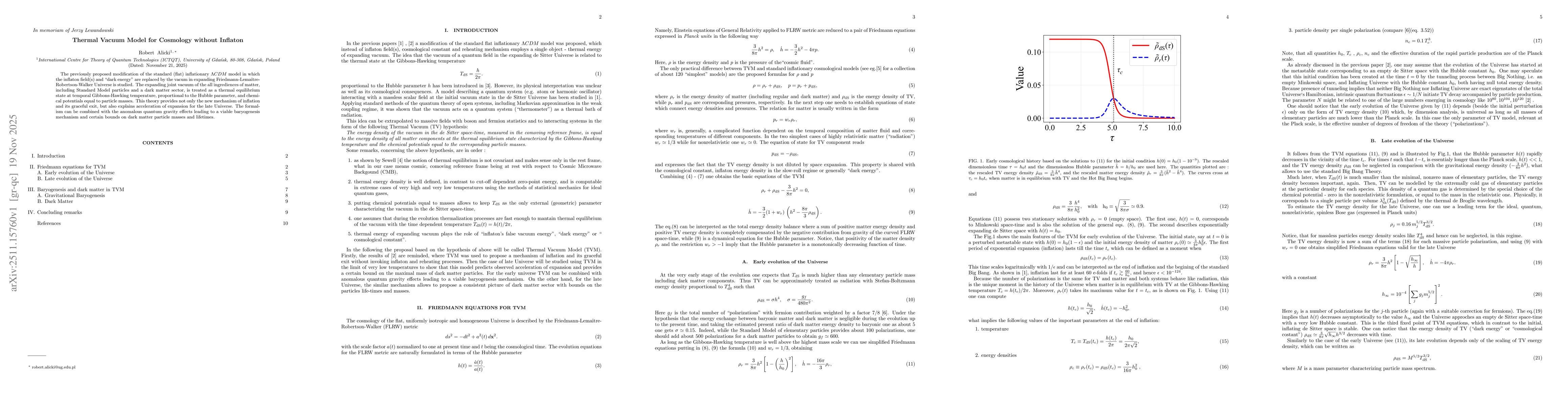 Thumbnail for Thermal Vacuum Model for Cosmology without Inflaton