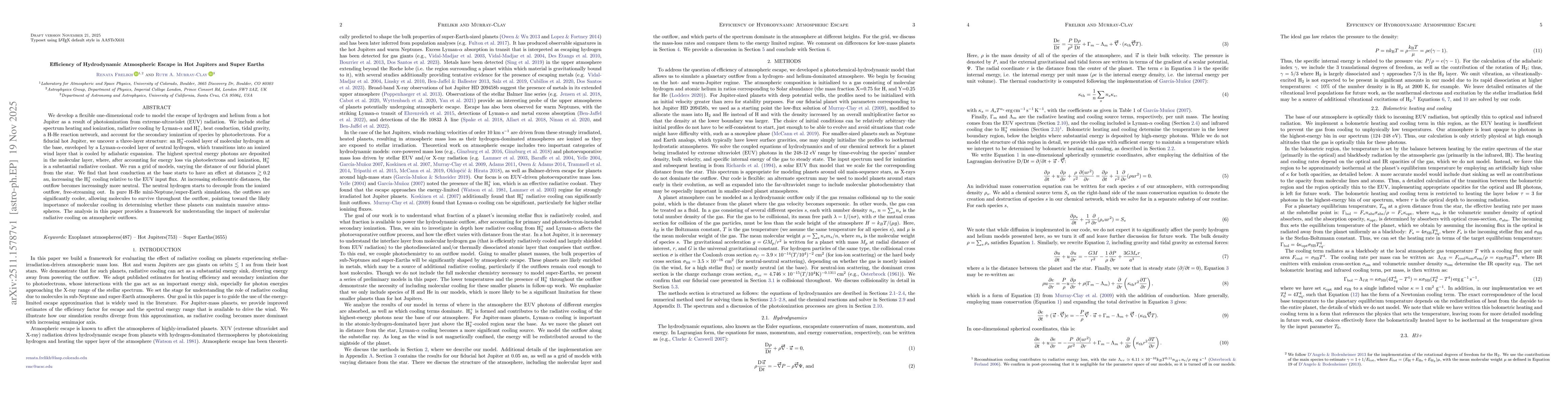 Thumbnail for Efficiency of Hydrodynamic Atmospheric Escape in Hot Jupiters and Super Earths