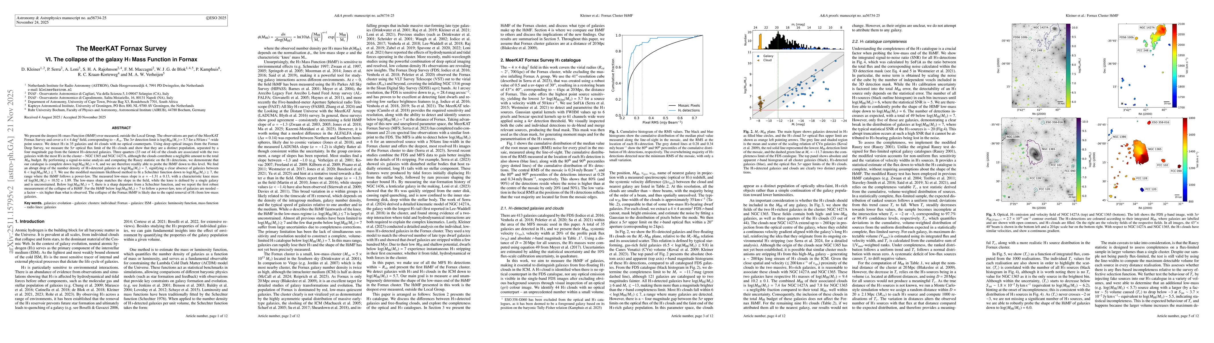 Thumbnail for The MeerKAT Fornax Survey VI. The collapse of the galaxy HI Mass Function in Fornax