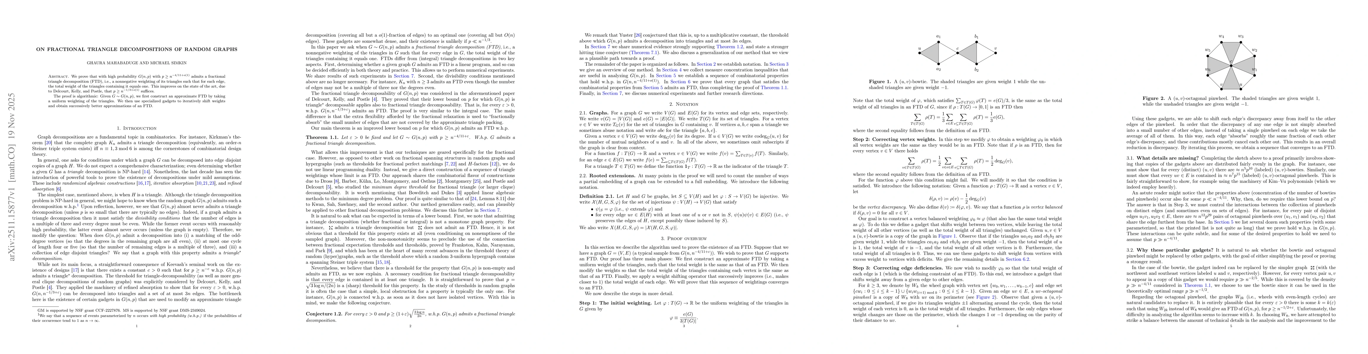 Thumbnail for On fractional triangle decompositions of random graphs