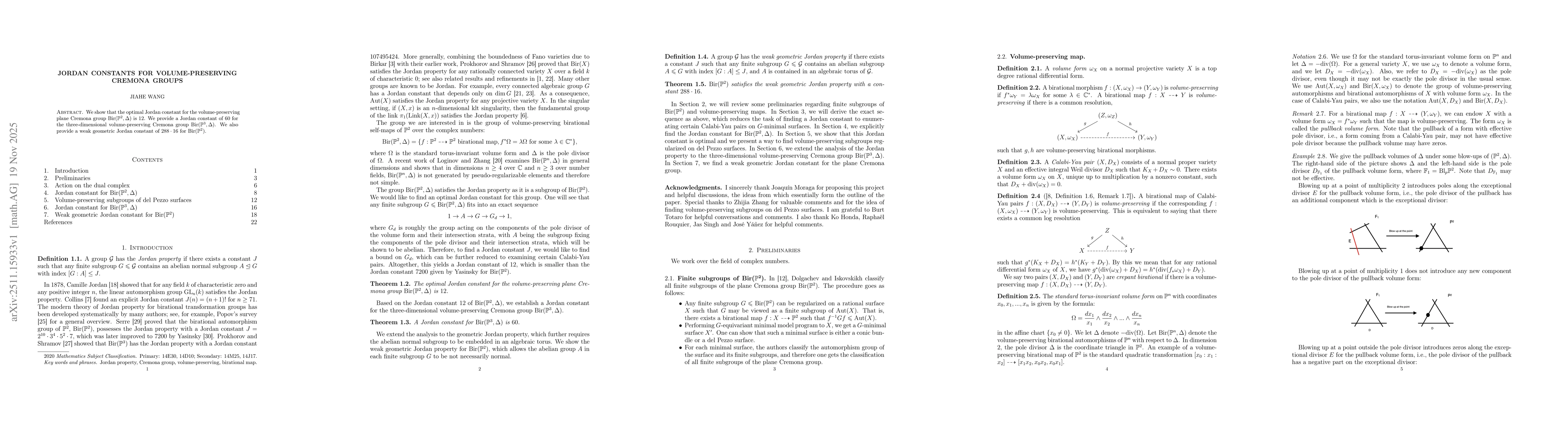 Thumbnail for Jordan constants for volume-preserving Cremona groups