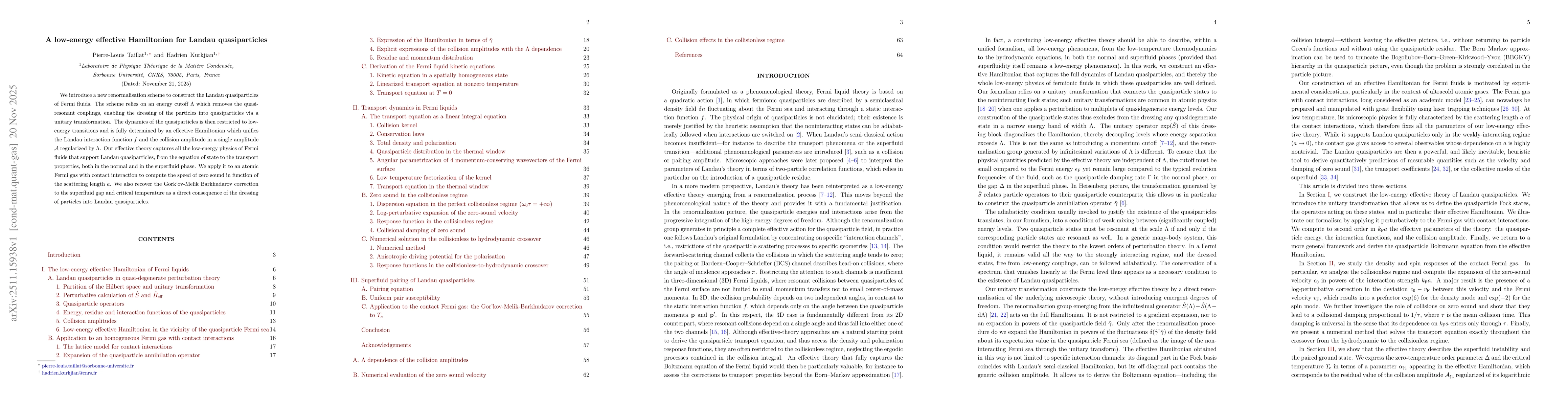 Thumbnail for A low-energy effective Hamiltonian for Landau quasiparticles