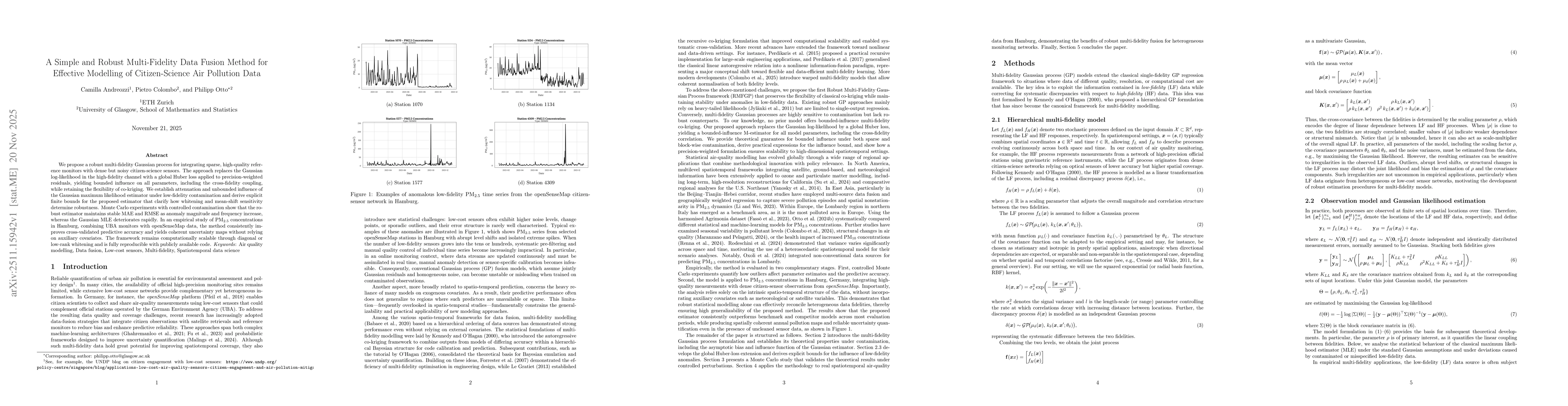 Thumbnail for A Simple and Robust Multi-Fidelity Data Fusion Method for Effective Modeling of Citizen-Science Air Pollution Data