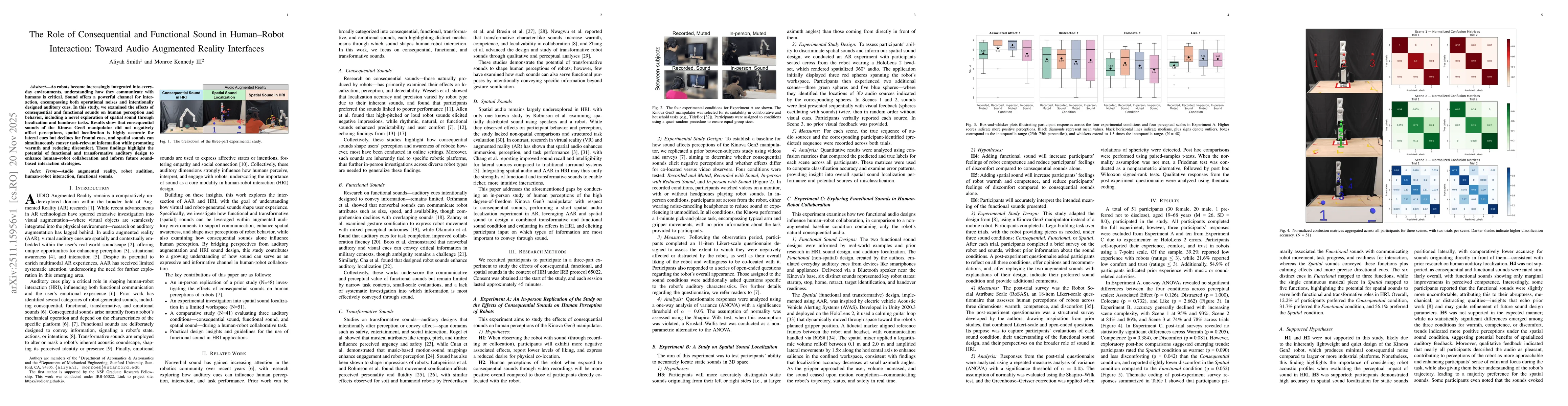 Thumbnail for The Role of Consequential and Functional Sound in Human-Robot Interaction: Toward Audio Augmented Reality Interfaces