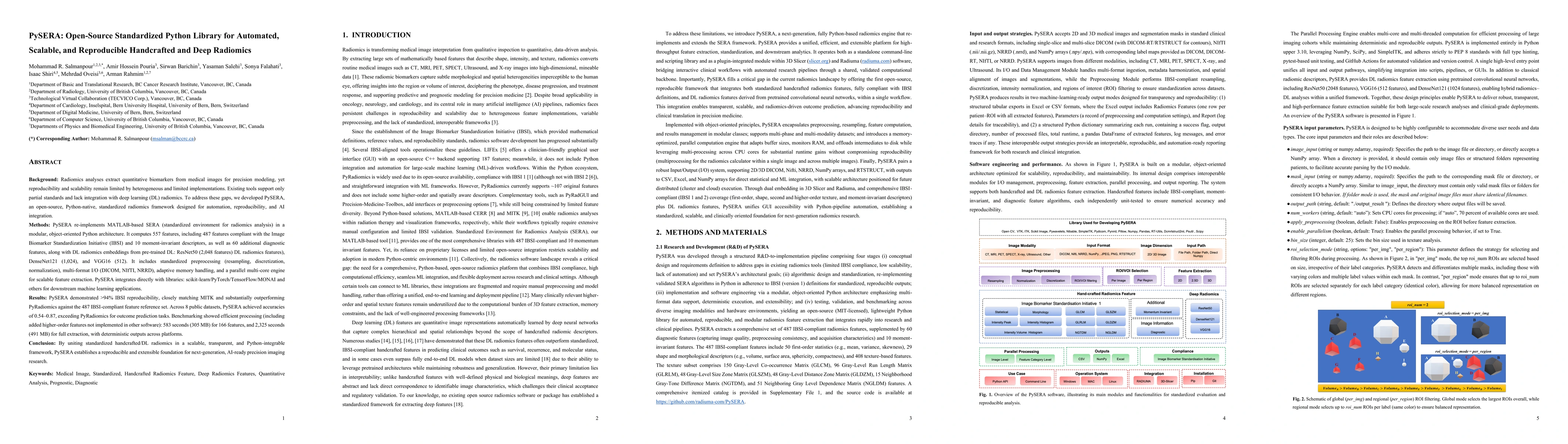 Thumbnail for PySERA: Open-Source Standardized Python Library for Automated, Scalable, and Reproducible Handcrafted and Deep Radiomics