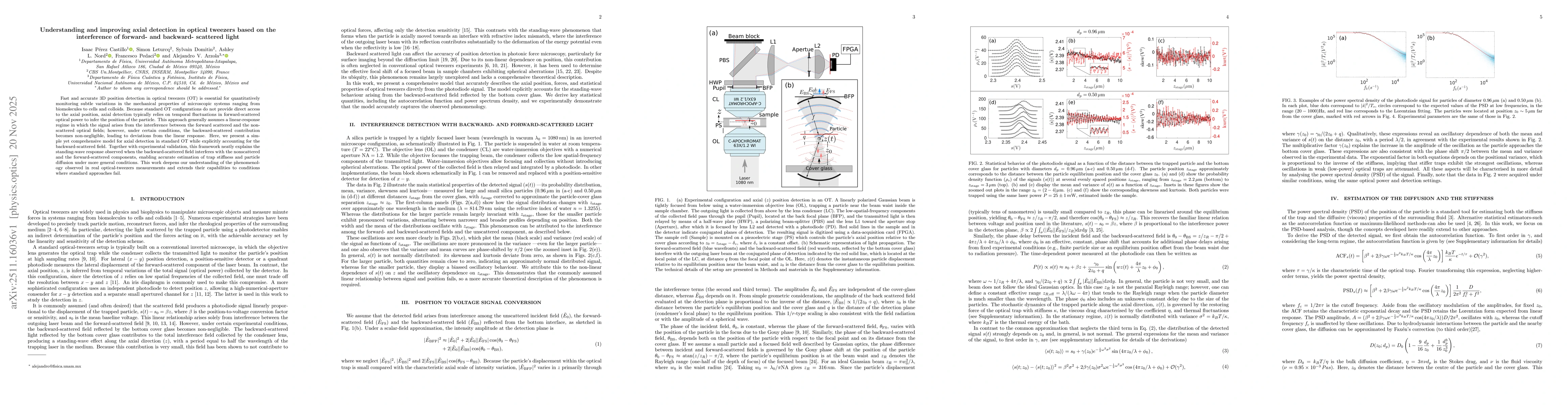 Thumbnail for Understanding and improving axial detection in optical tweezers based on the interference of forward- and backward- scattered light