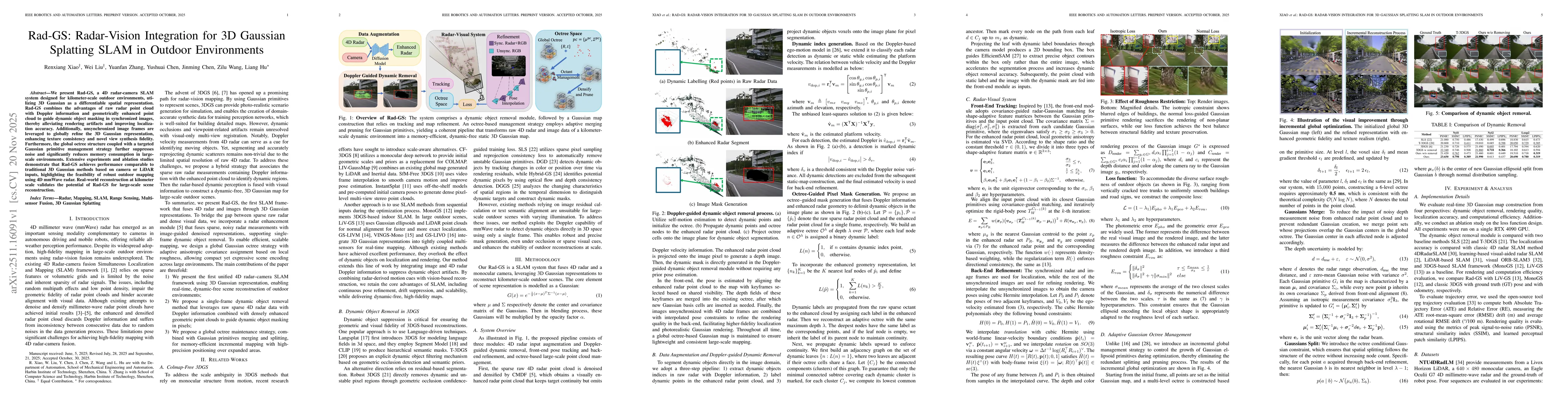 Thumbnail for Rad-GS: Radar-Vision Integration for 3D Gaussian Splatting SLAM in Outdoor Environments